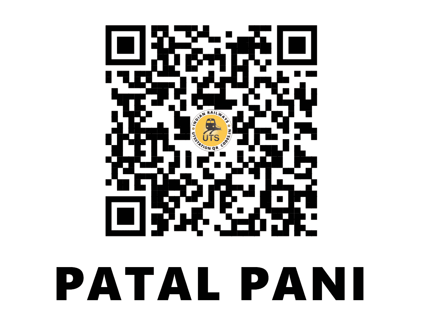 UTS QR Code for PATAL PANI - PTP (WR - MADHYA PRADESH)